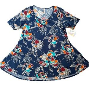 LuLaRoe Women’s Navy Floral Short Sleeve Mini Dress NWT